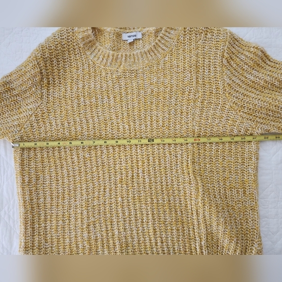 Kensie Yellow Metallic Knit Cozy Sweater Size XL - Picture 9 of 9